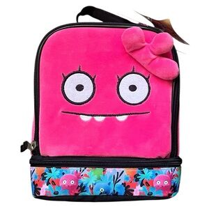 Ugly Dolls insulted plush dual pink monster with bow lunch box 8.5x 6.5 x 4.5